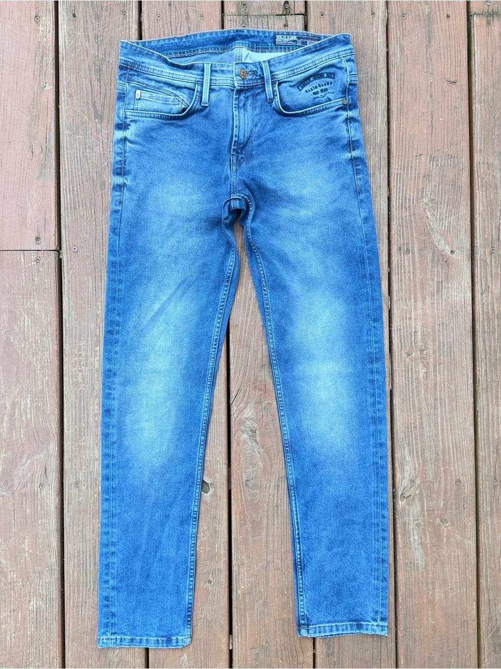 Solly Jeans Men’s Skinny Fit Blue Jeans W32 L31 Stretch Denim Faded Wash